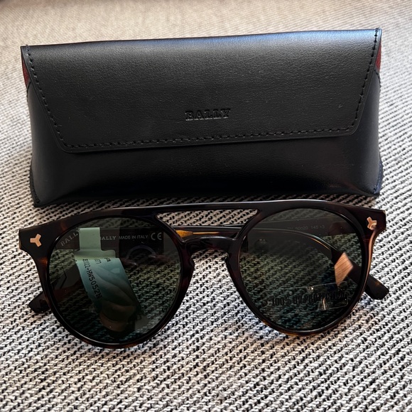 Bally Tortoise Sunglasses with Case NWT
